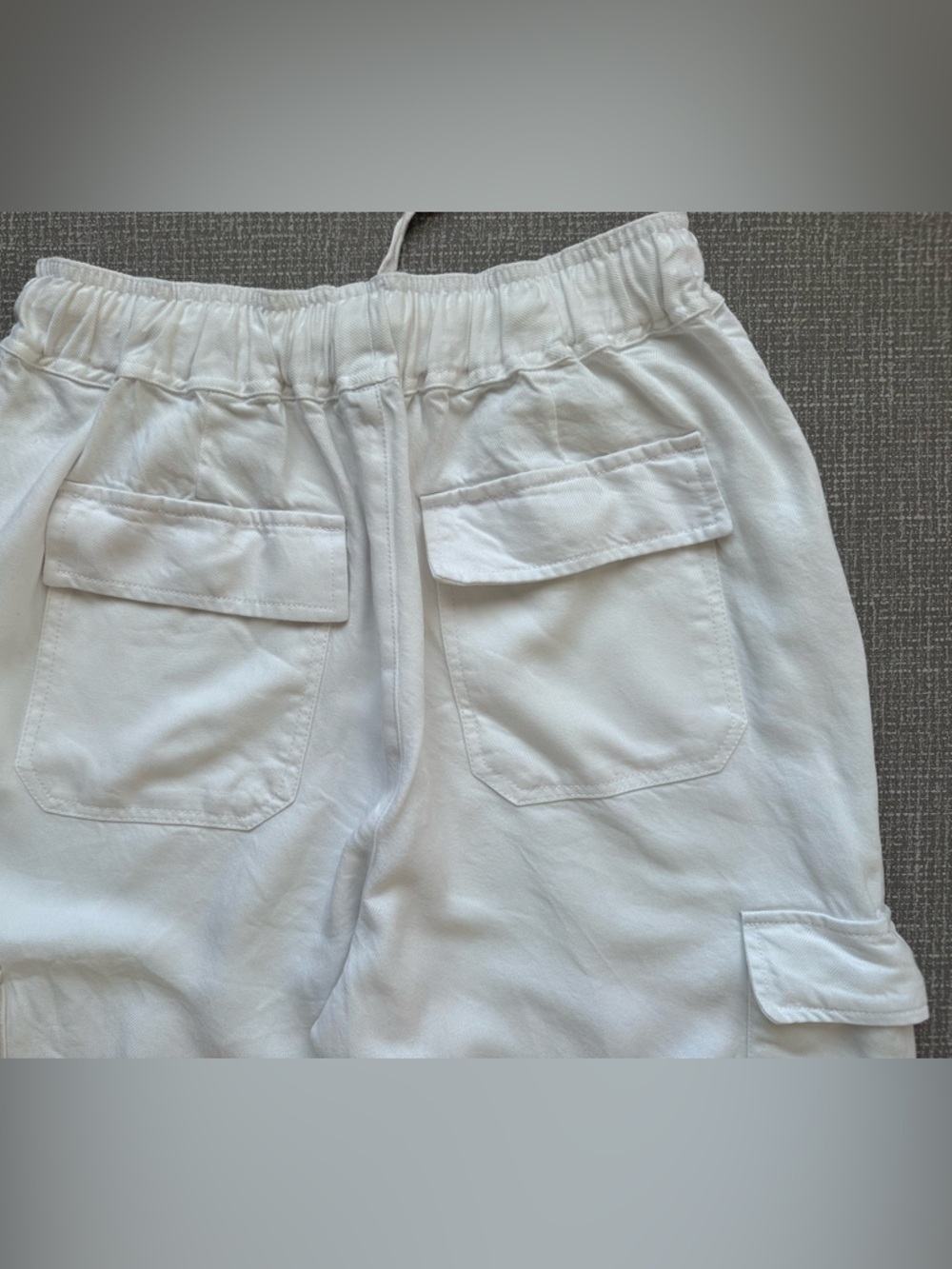 Velvet Heart White Tencel Linen Pull On Cargo Pants Medium Wide Leg Drawstring - Picture 7 of 15